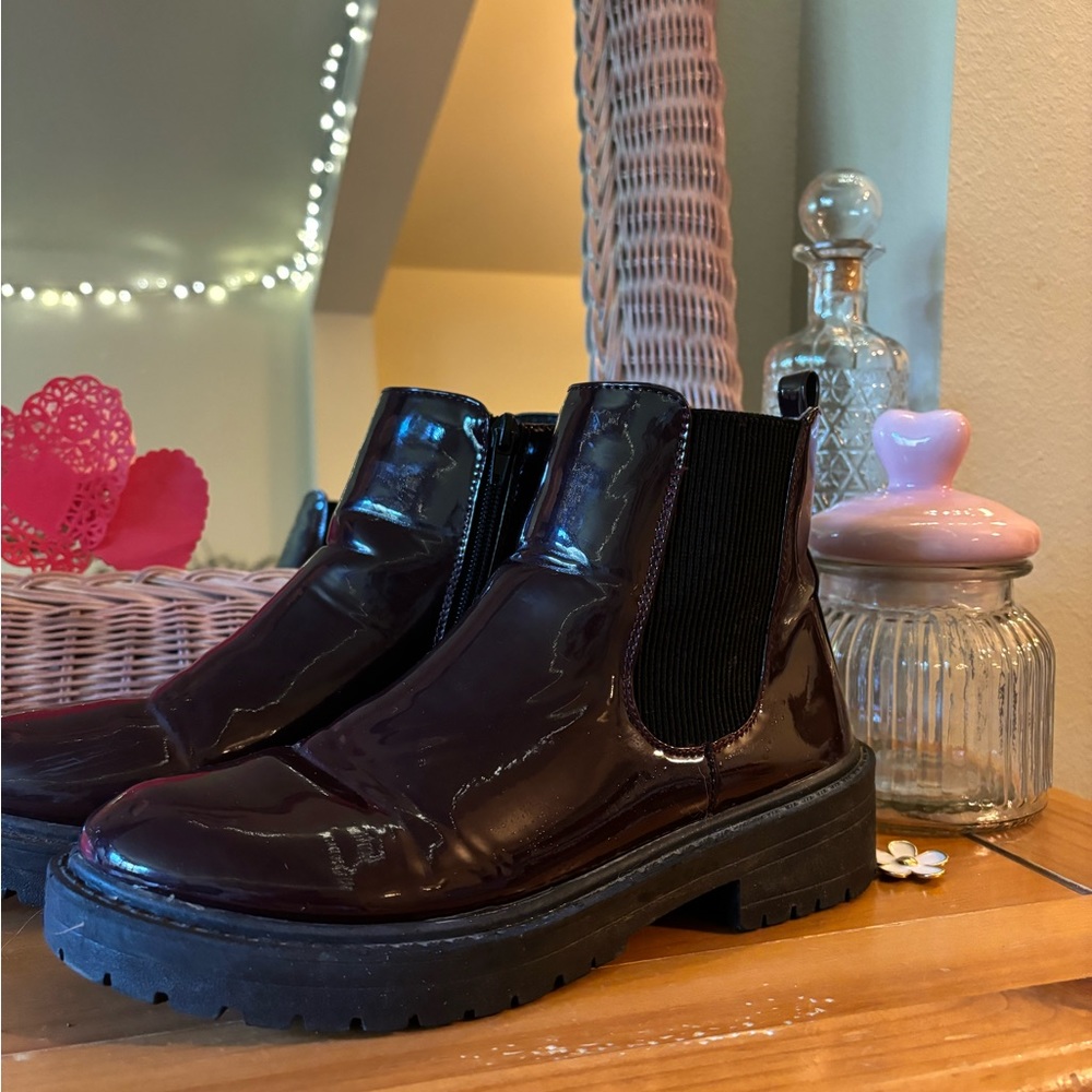 Burgundy boots